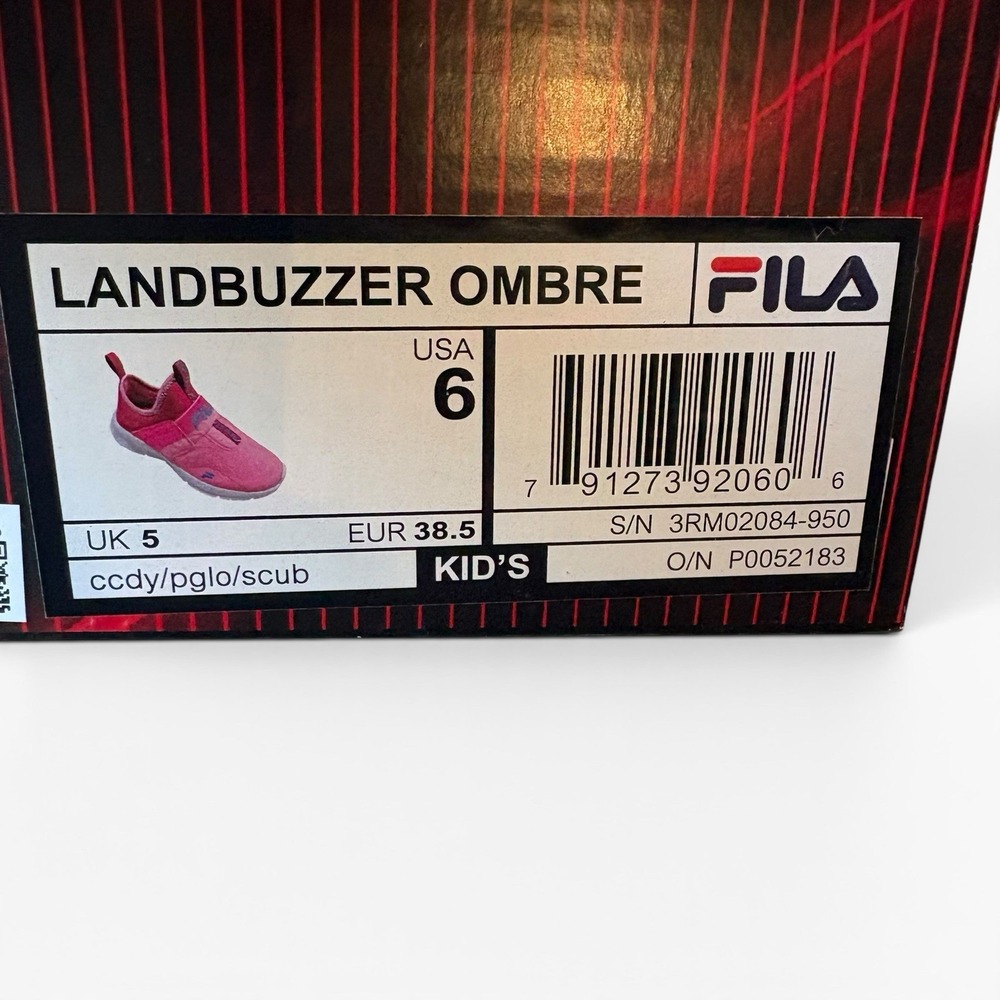 FILA Landbuzzer Ombre Big Girls Running Shoes Size 6Y Pink Slip On - Picture 9 of 10